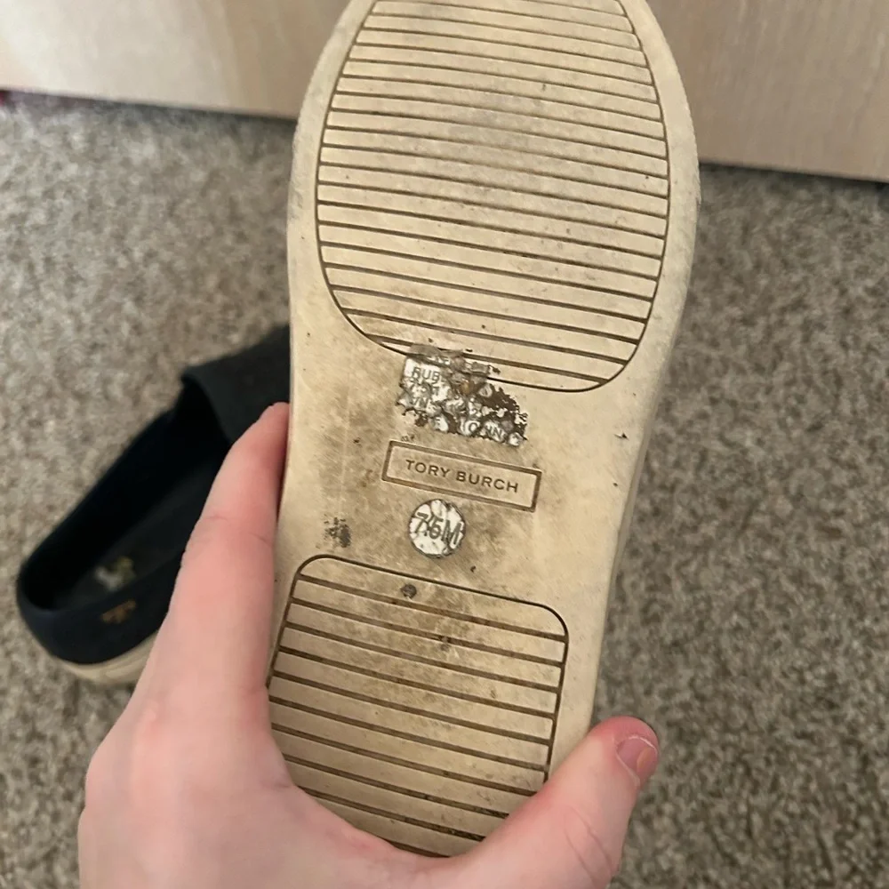 Tory Burch Lennon Perforated Slip On Sneaker Laser Cut Women's Size 7.5 Business